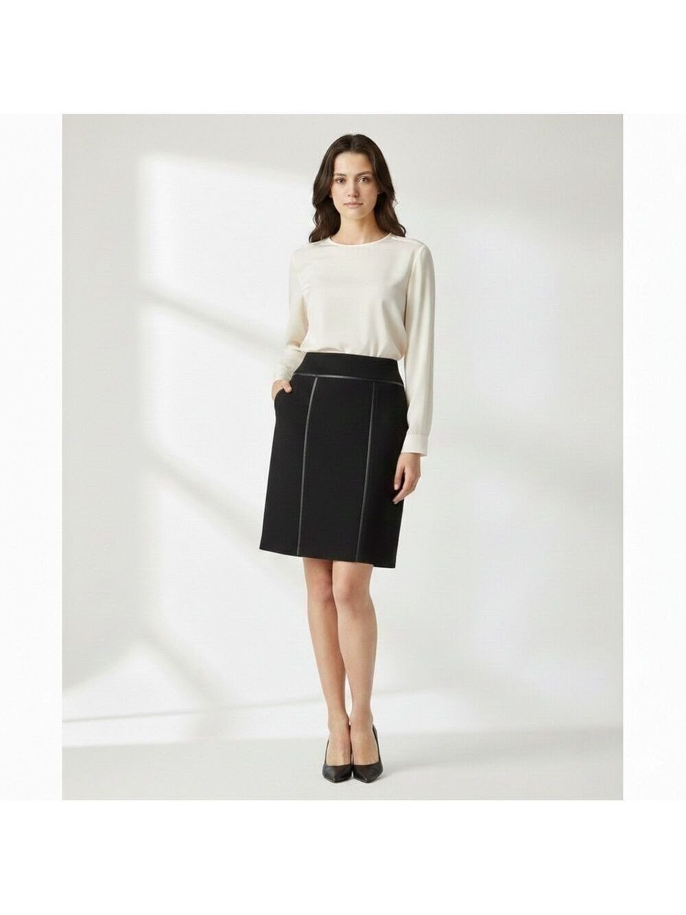 Phillipe Adec 100% Wool 100%  Silk Skirt